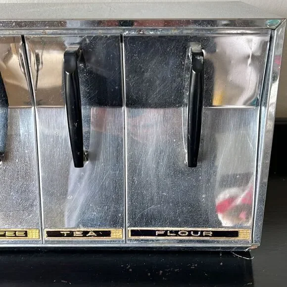 Vintage VERY RARE Sugar, Coffee, Tea, and Flower Lincoln Beauty Canister - Picture 4 of 16